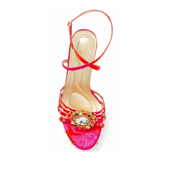 Azalea Wang Aline Gemstone Platform Sandal w/ Ankle Strap - Picture 4 of 11